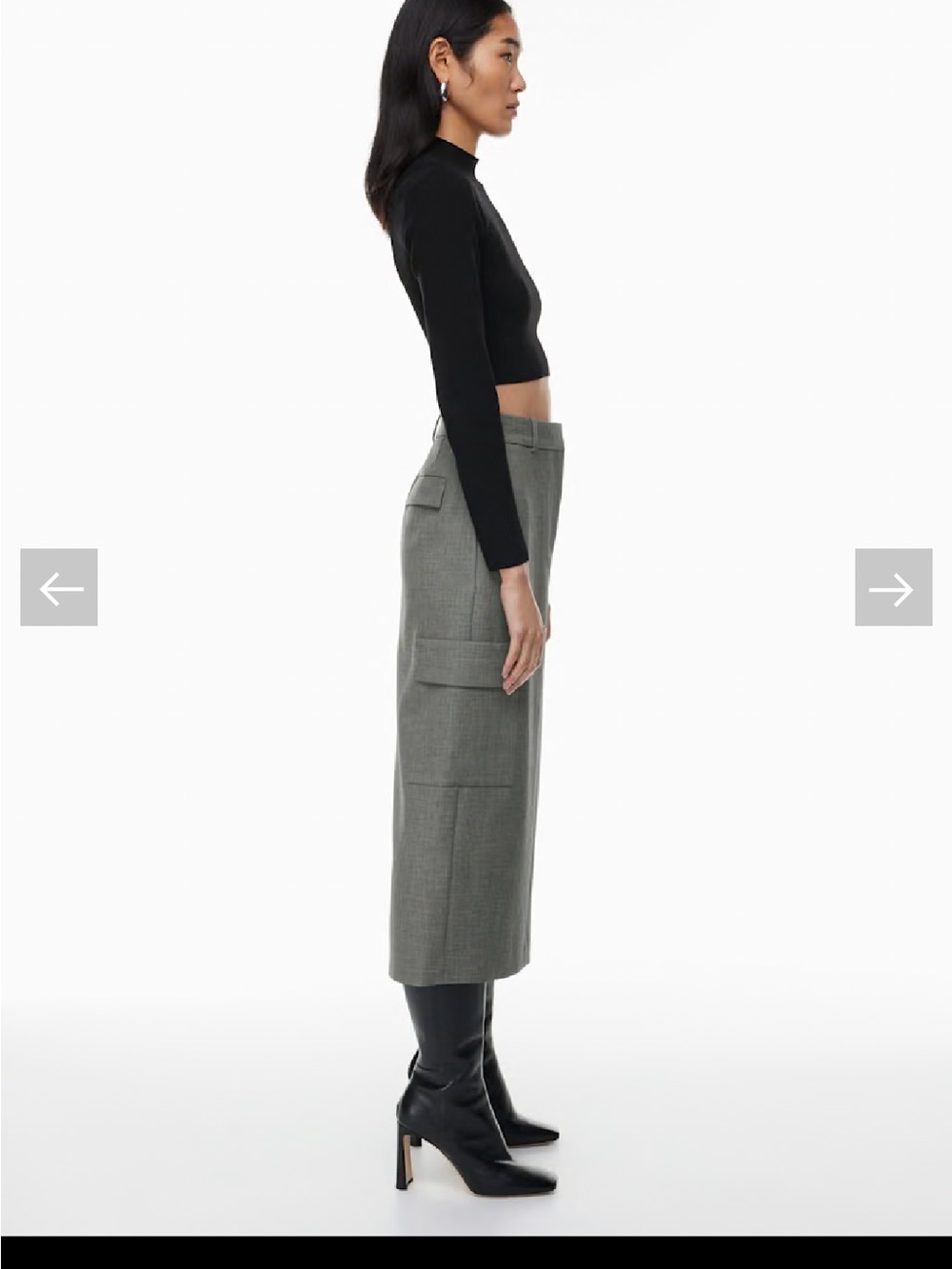 Aritzia Babaton Observer Cargo Pencil Skirt in Gray - Picture 3 of 6
